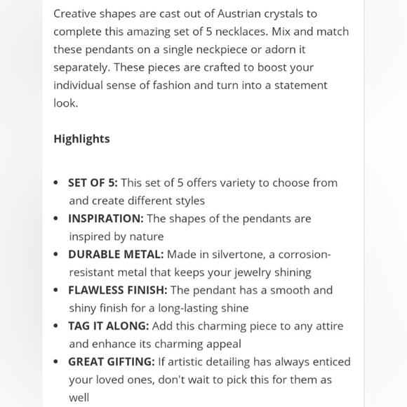 Austrian Crystals five Shaped Pendants Star Shell Necklace Set Silver - Picture 5 of 13